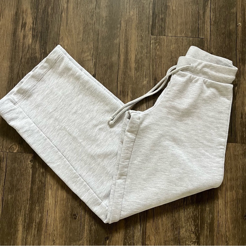 Splendid Heather Gray Lounge Activewear Wide Leg Joggers Drawstring Sweatpants S